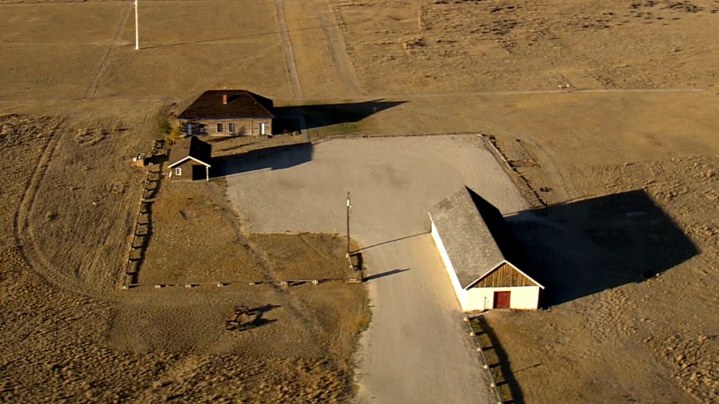 Aerial view of Fort Fetterman Historic Site, Wyoming.