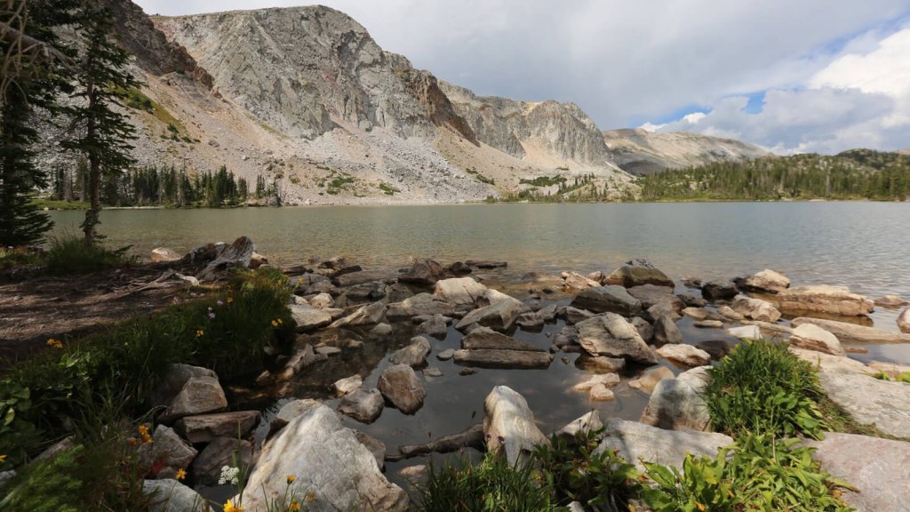 Centennial Snowy Range, a popular mountain biking destination in Wyoming, with pristine lakes and mountains.