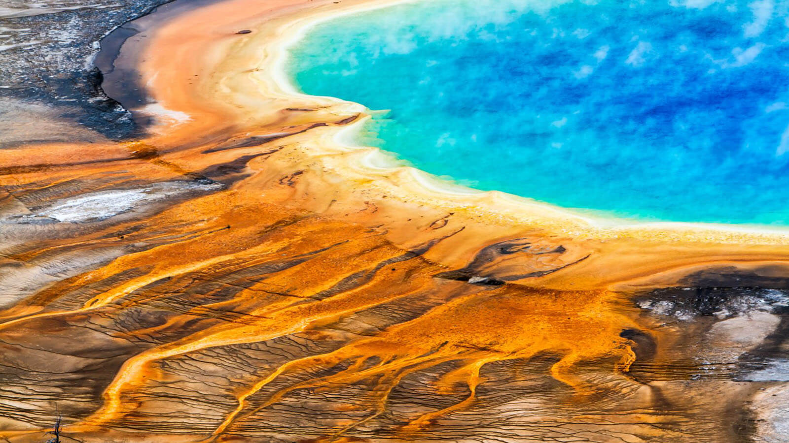 aerial view of Grand Prismatic Spring