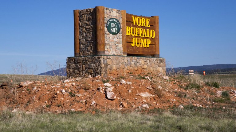 Vore Buffalo Jump Road Sign