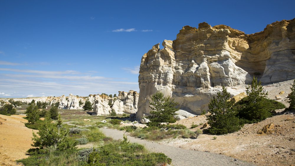 Rock formation with greenery at Castle Gardens near Riverton Wyoming 