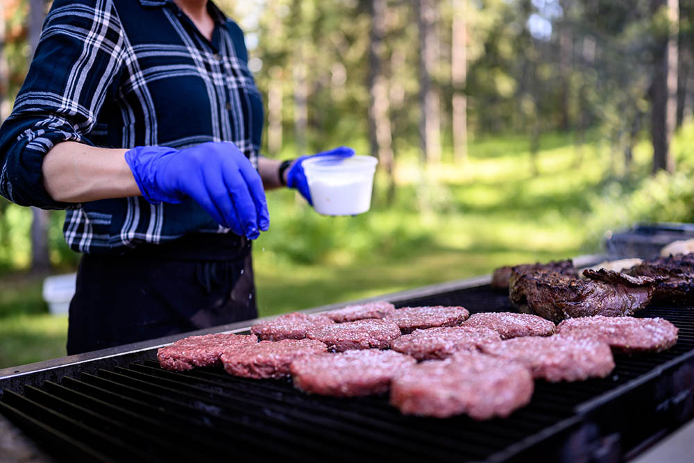 Person grilling meets on a dude ranch in Wyoming 