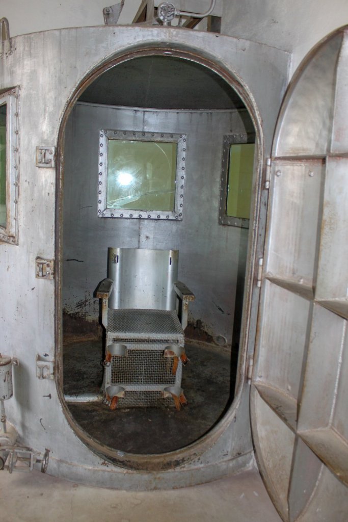 A haunted prison cell in Wyoming Frontier Prison. 