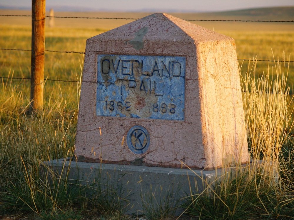 Sign of Overland Trail in southwest Wyoming 
