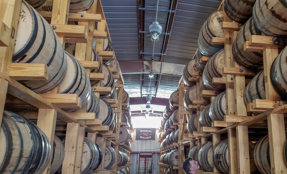 Wyoming Whiskey barrel storage located in Kirby Wyoming 
