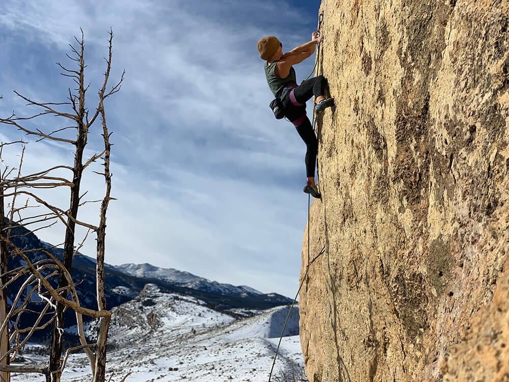 Sunny and 25: Outdoor Rock Climbing in a T-Shirt in Wyoming Winter