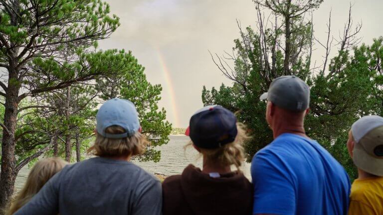 Family, Rainbow. Glendo State Park. Eastern Wyoming.