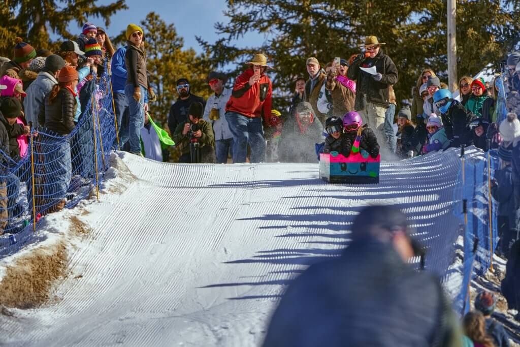 Pinedale Winter Carnival Cardboard Classic Sled Race in Pinedale, Wyoming